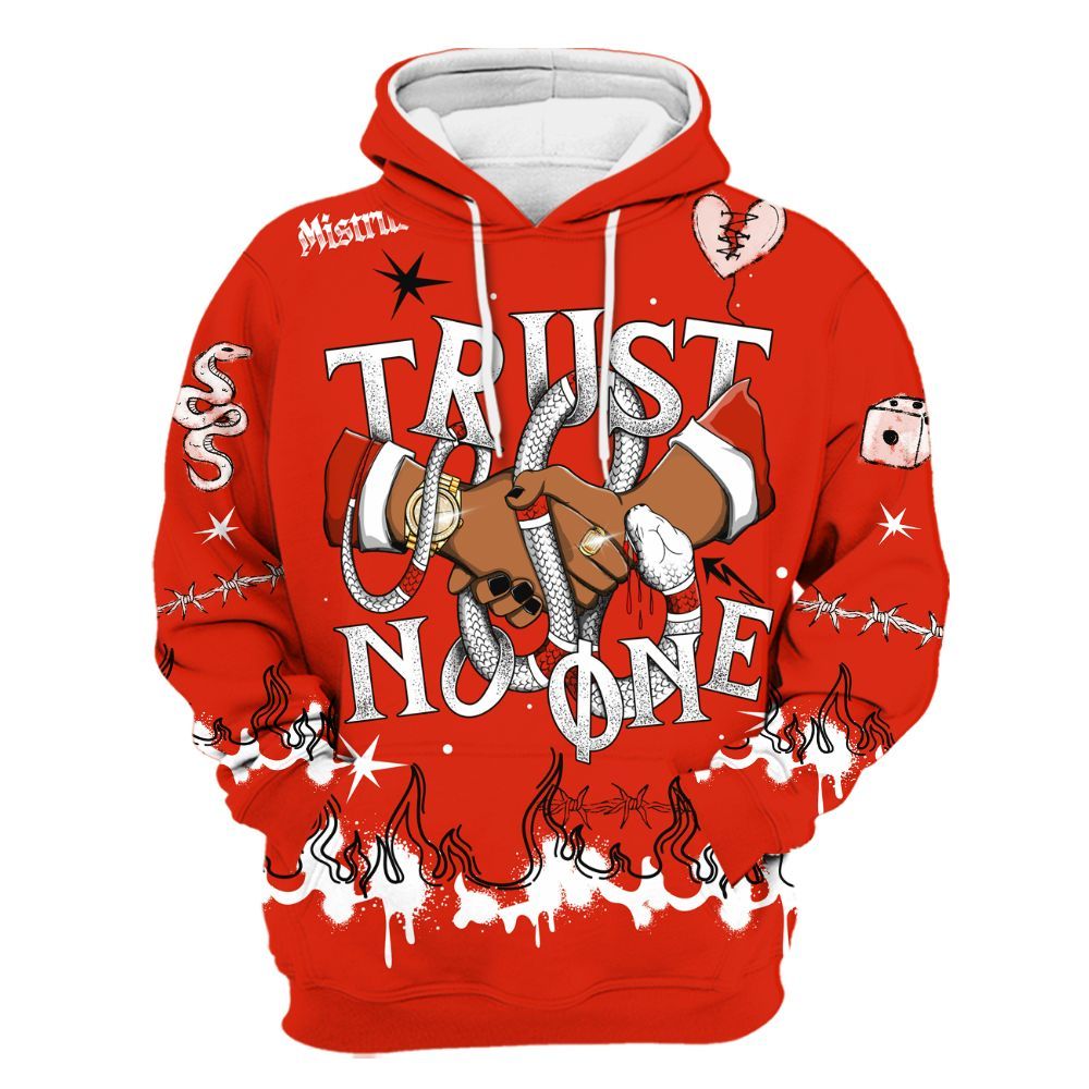 Hoodie To Match Retro Cherry 11s - Trust No One Snake-Bite Doodle Crayon All Over Print