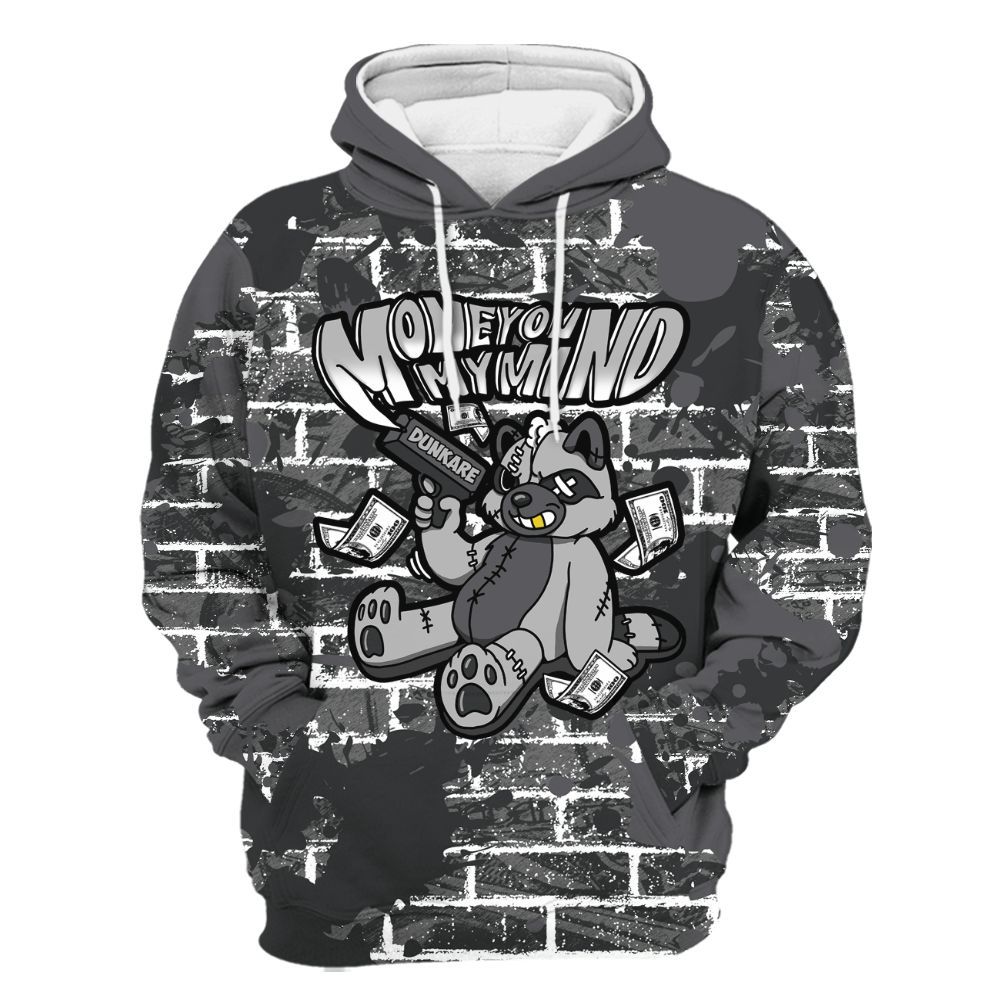 Hoodie To Match White Thunder 4s - Money On My Mind Raccoon Brick All Over Print