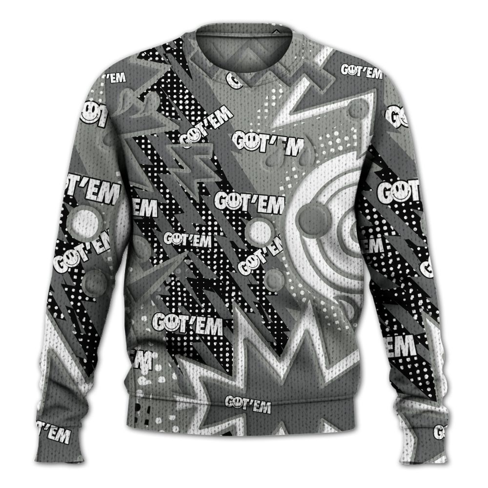 Knitted Sweater To Match Paris Cement Grey 4s - Retro Vintage 90s