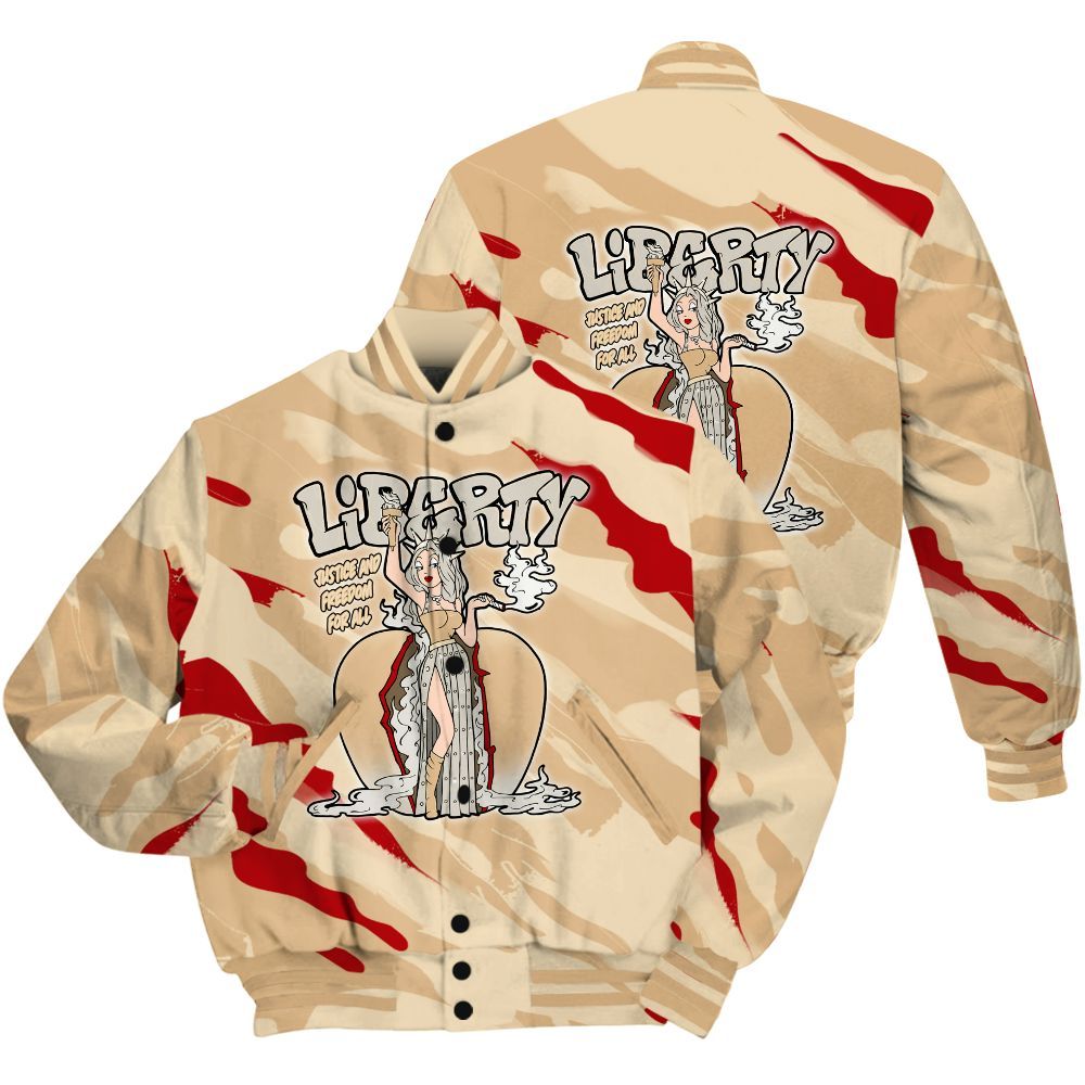 Varsity Jacket To Match Dunk Low Strawberry Waffle Shirt - Midwest Cartoon Colored All Over Print