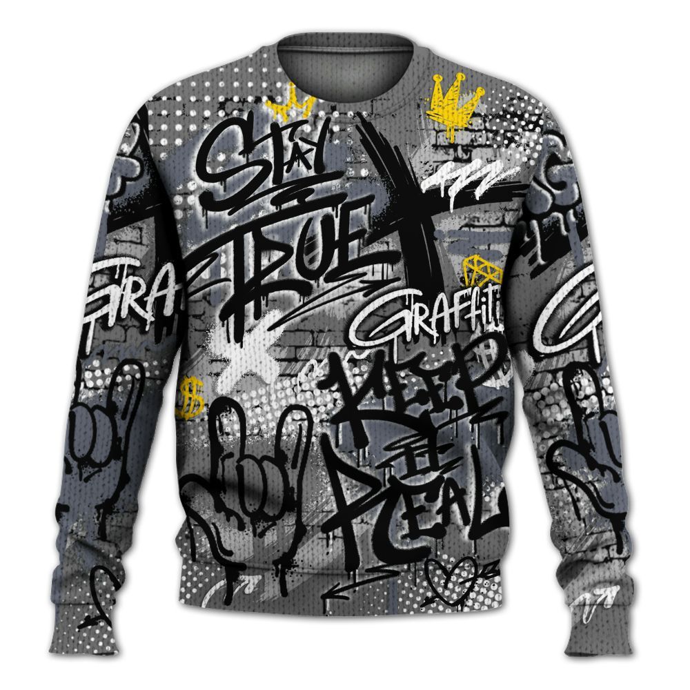 Knitted Sweater To Match Cool Grey 6s - True It Real Graffiti Streetwear