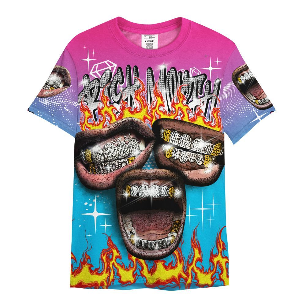 Shirt To Match Tokyo Nights Stewie 3s - Rich Mouth Fire Rap Retro 90s All Over Print