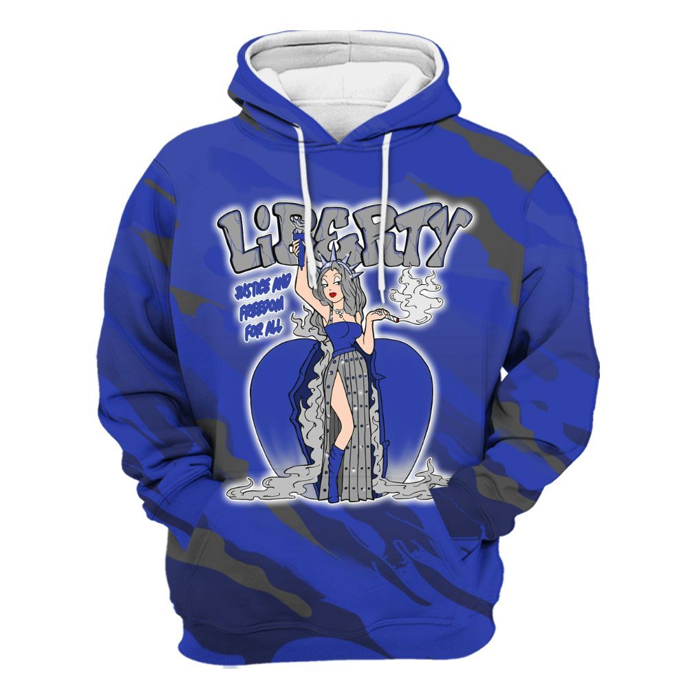 Hoodie To Match Air Max Plus Black Racer Blue - Midwest Cartoon Colored All Over Print