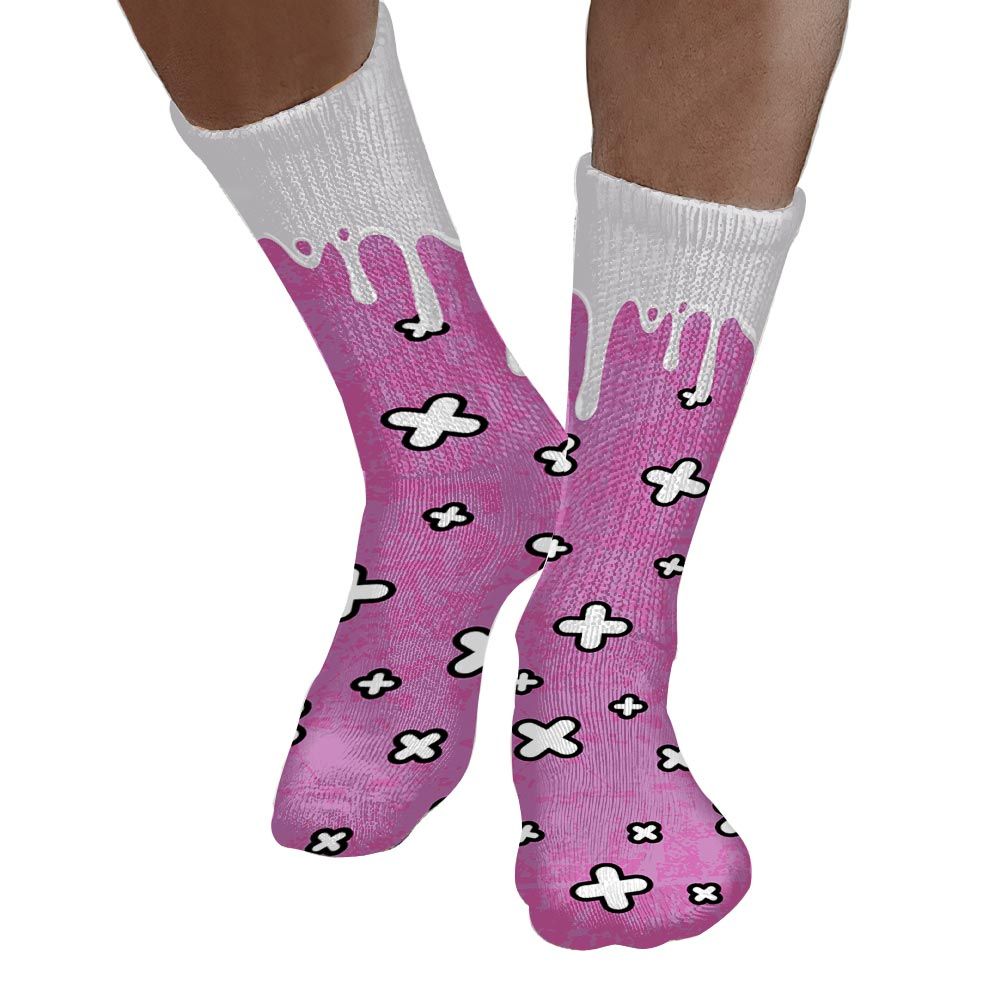Sock To Match Hyper Violet 4s - Dripping Signs Graphic Unisex