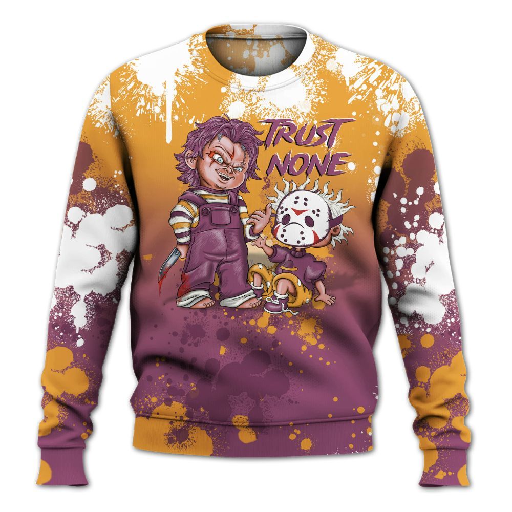 Sweatshirt To Match High OG Brotherhood 1s - Trust No One Scary All Over Print