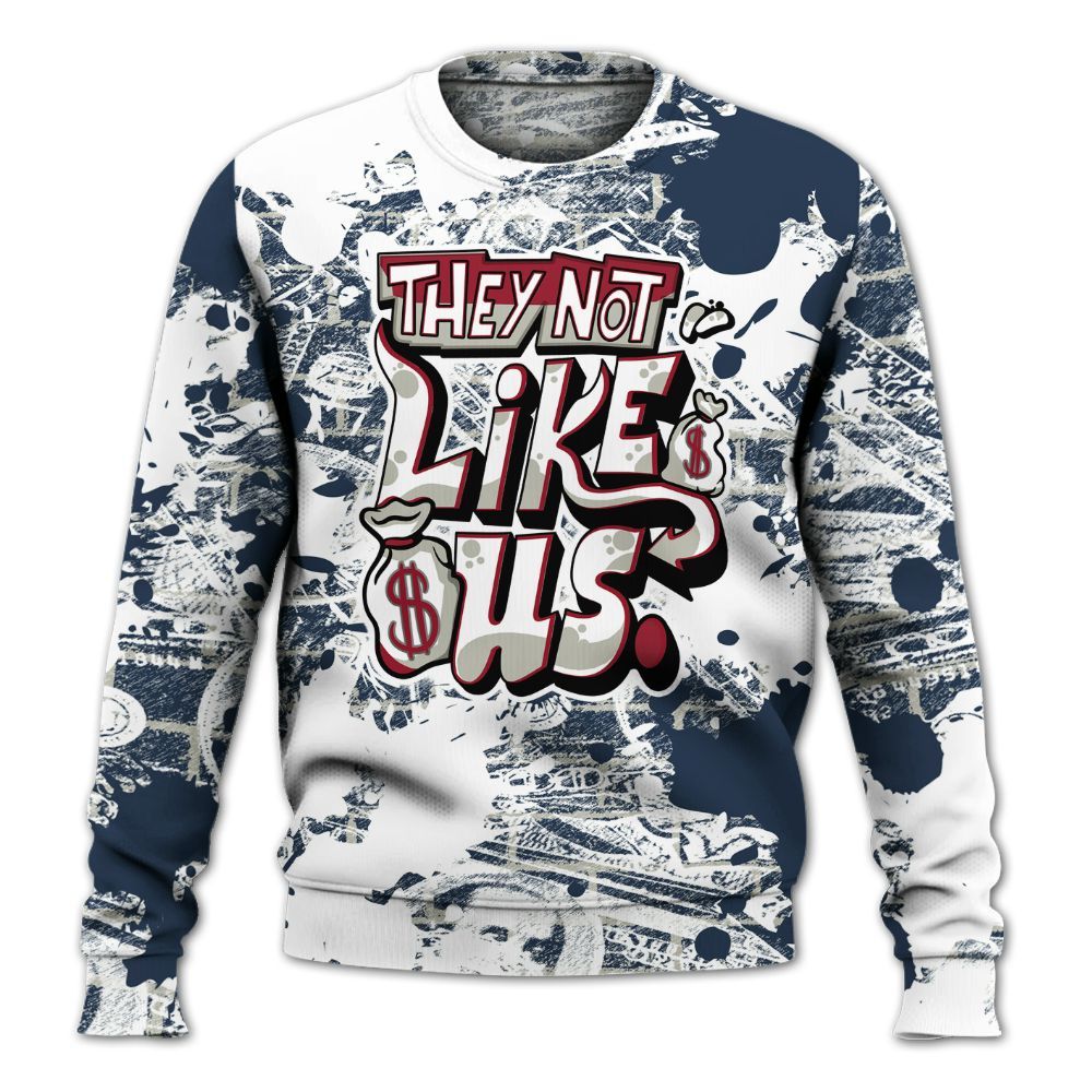 Sweatshirt To Match White Midnight Navy 6s - Dislike Us Graphic Street Art All Over Print