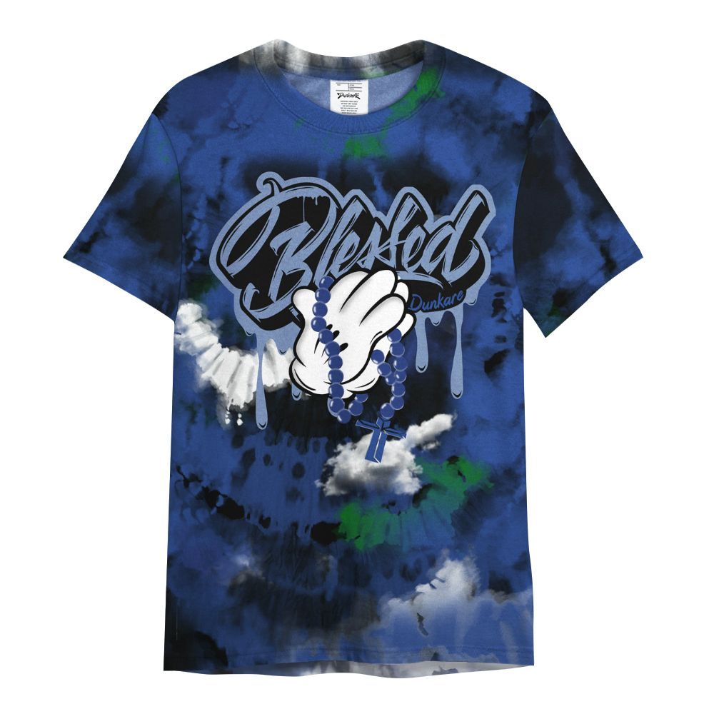 Shirt To Match Retro Hyper Royal 13s - God Blessed Tie Dye All Over Print