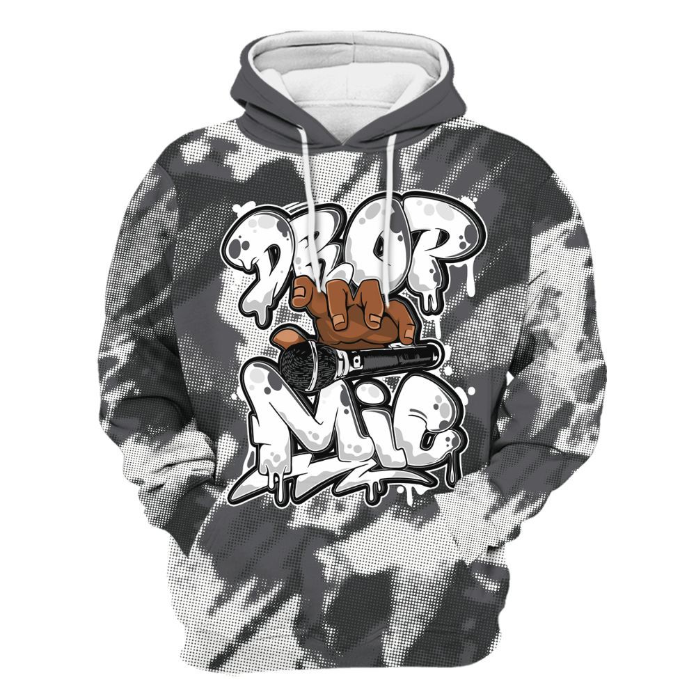 Hoodie To Match White Thunder 4s - Drop Mic Abstract All Over Print