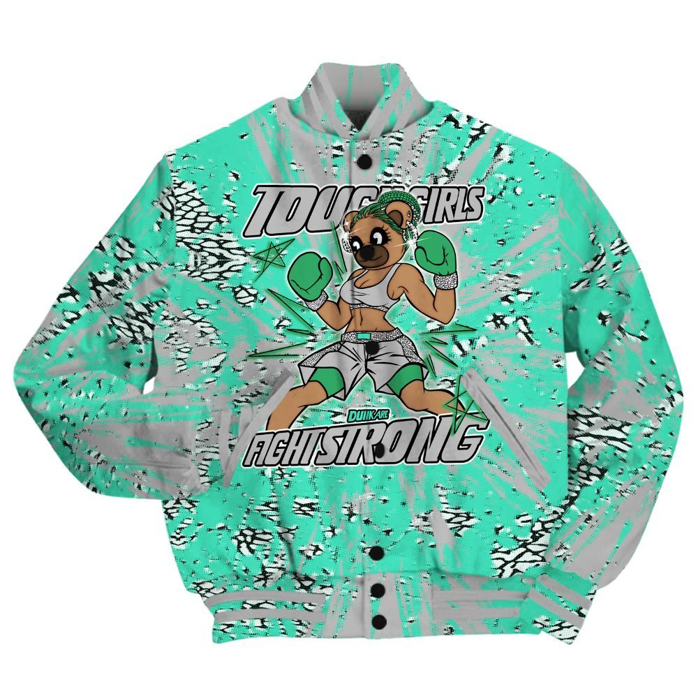 Varsity Jacket To Match Black Green Glow 3s Shirt - Gritty Girls Bear Luxury All Over Print
