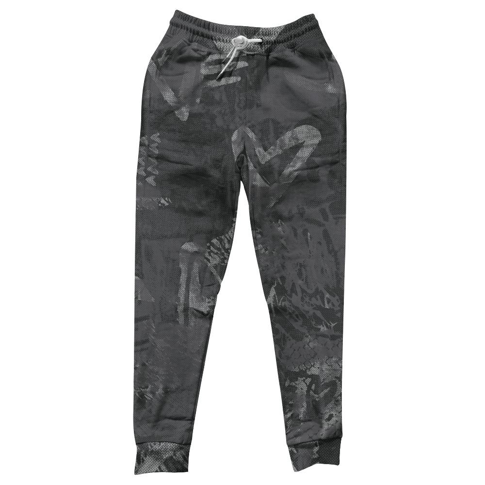 Sweatpant To Match White Thunder 4s - Heart Grunge All Over Print