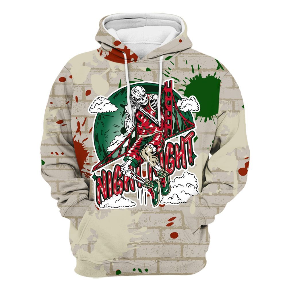 Hoodie To Match El Grito 5s - Seeya Skeleton Brick All Over Print