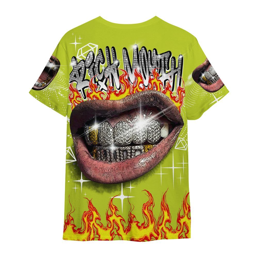 Shirt To Match Bright Cactus 13s - Rich Mouth Fire Rap Retro 90s All Over Print