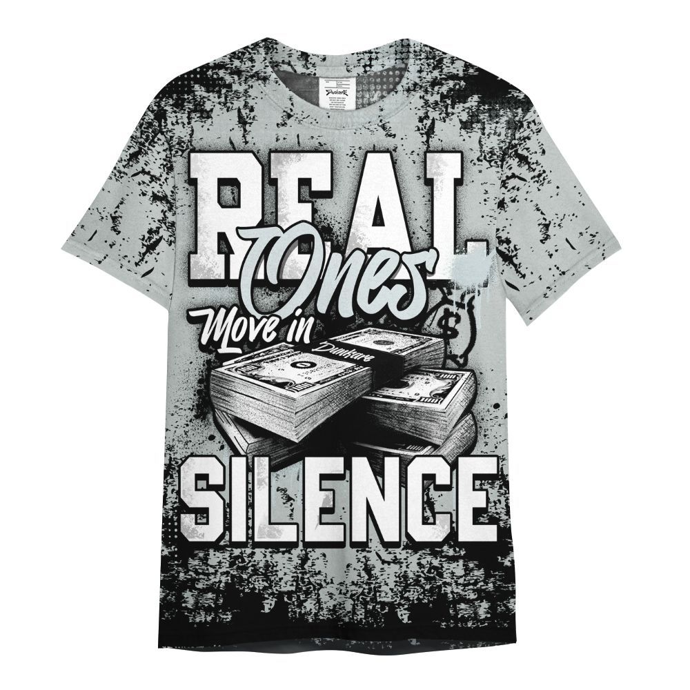 Shirt To Match Black Wolf Grey 12s - Move In Silence Money Street Retro All Over Print