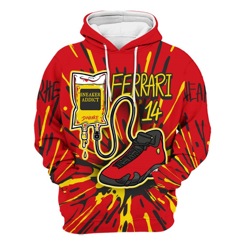 Hoodie To Match Ferrari 14s - Sneaker Sickness Splash All Over Print