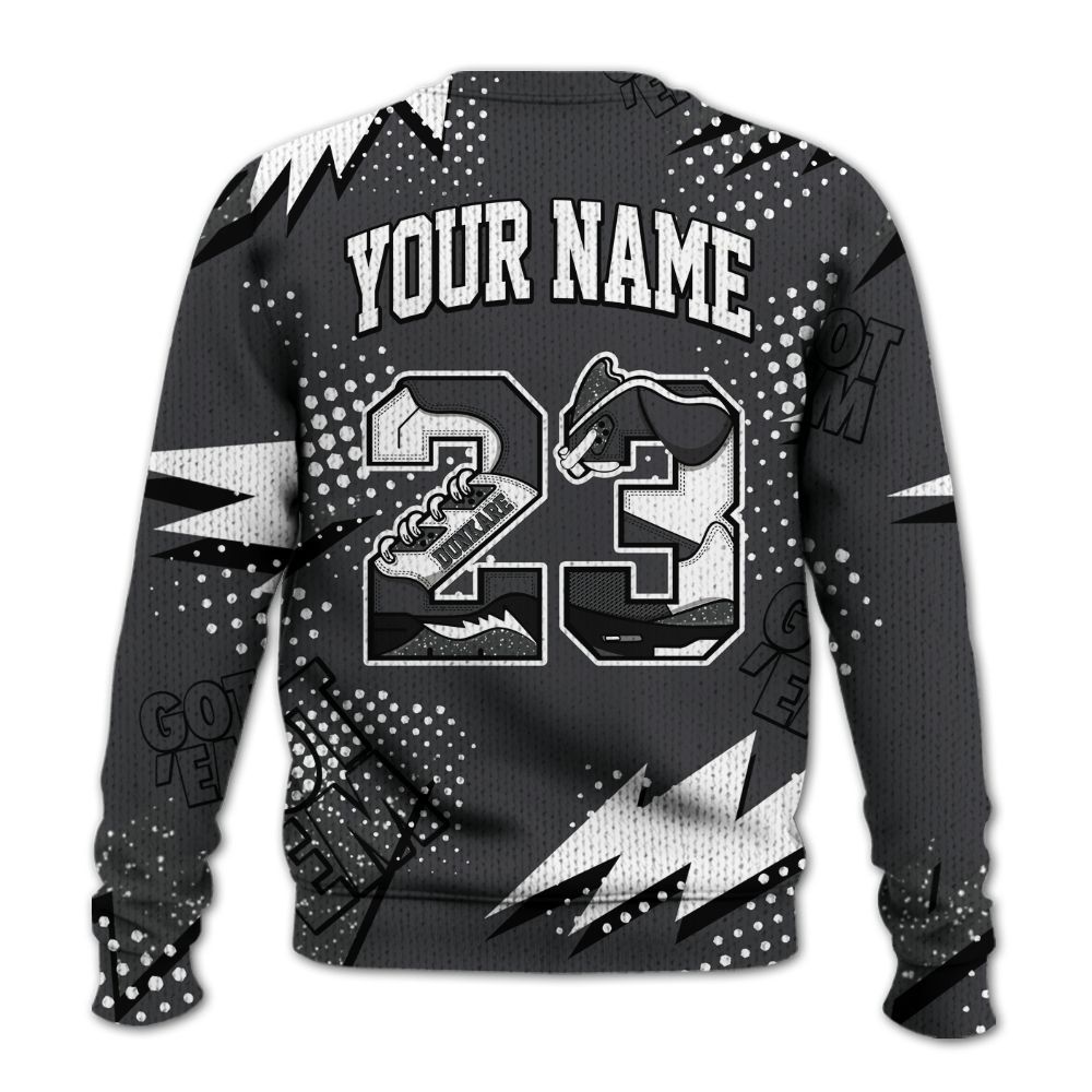 Knitted Sweater To Match Fear 4s - Custom Name Number 23 5s