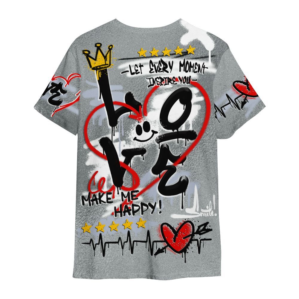 Shirt To Match White Metallic 2026 5s - Happy Love Beats Graffiti Streetwear All Over Print