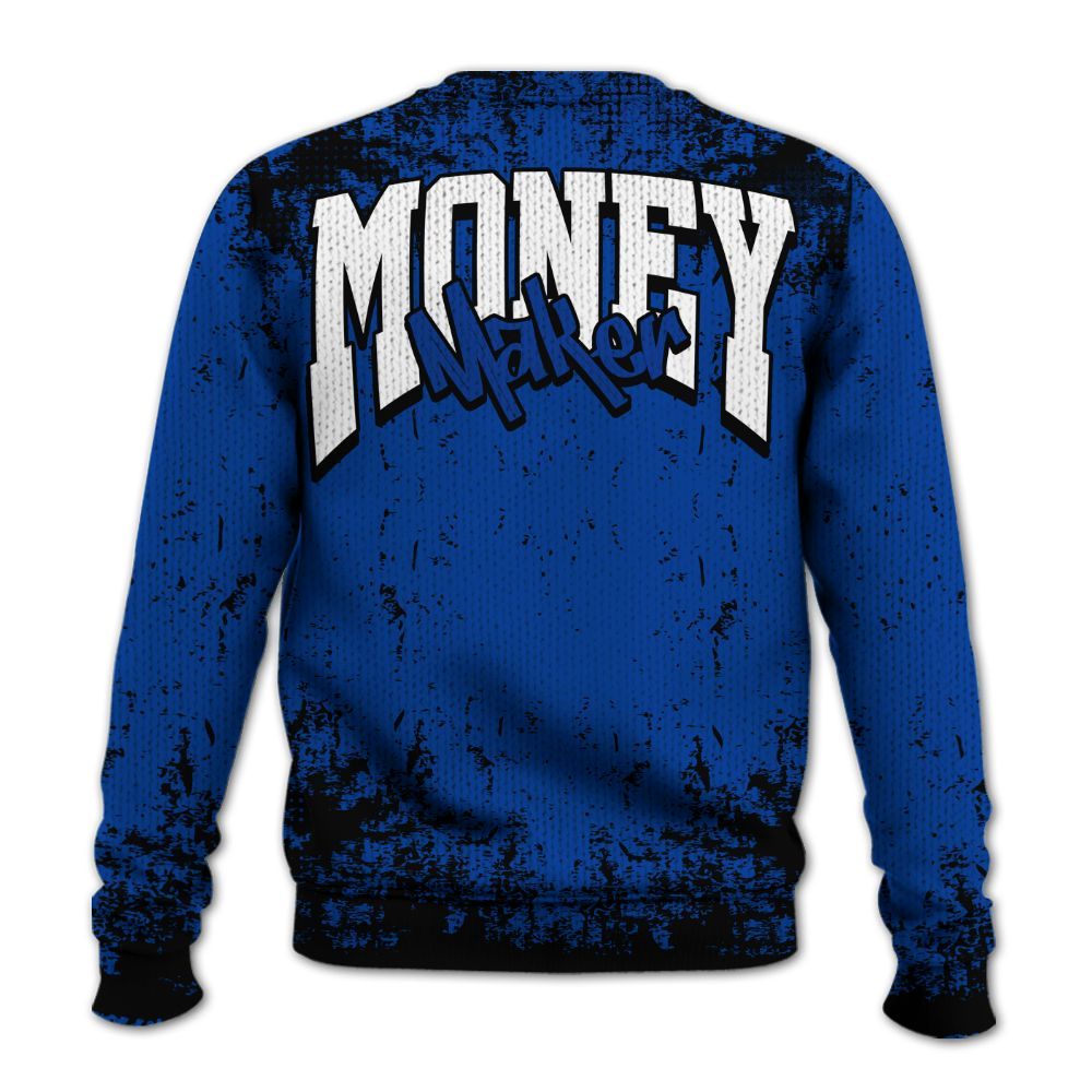 Knitted Sweater To Match Hyper Royal 12s - Move In Silence Money Street Retro