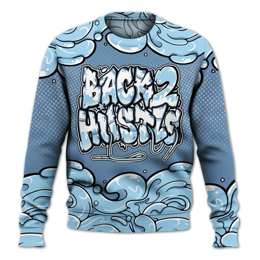 Sweatshirt To Match Legend Blue 11s - Back 2 Hustles Typo All Over Print