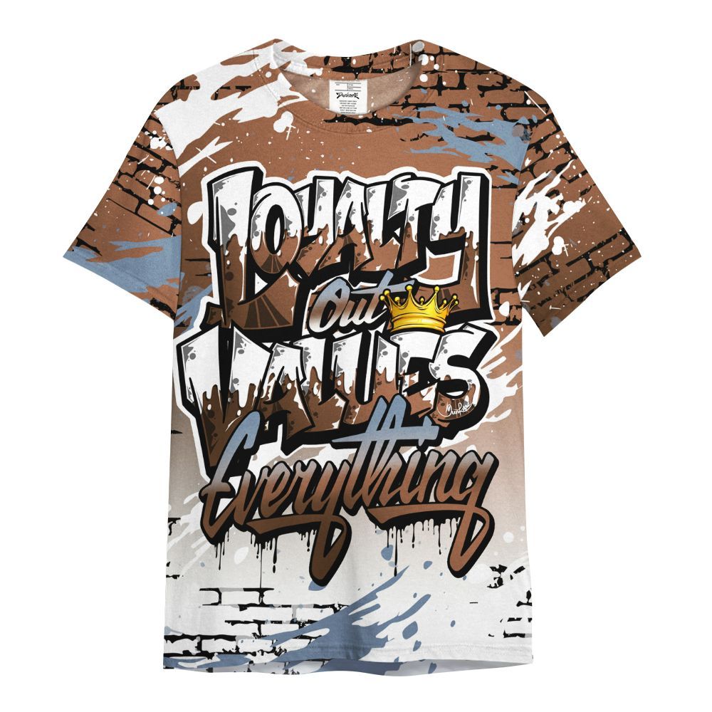 Shirt To Match Air Foamposite Metallic Copper - Values Of Loyalty Drip All Over Print