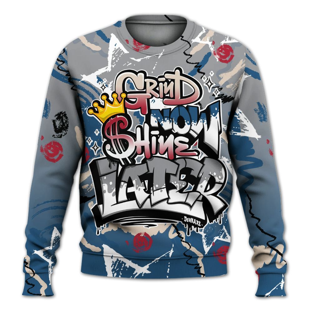 Sweatshirt To Match Rare Air 3s - Grind Shine Later Drip All Over Print