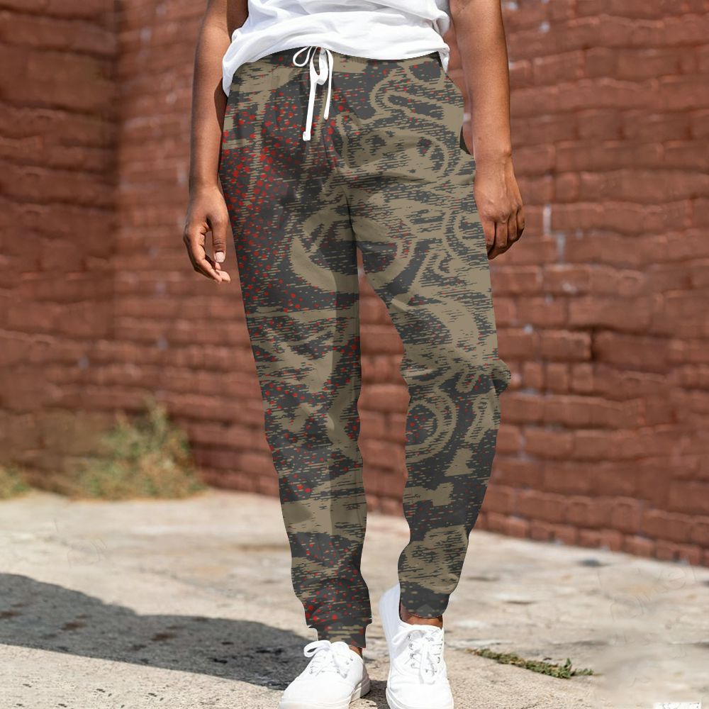 Sweatpant To Match Olive 9s - Avant Garde Graphic All Over Print