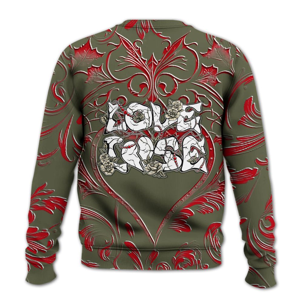 Sweatshirt To Match Travis Scott Low OG Medium Olive 1s - Loves Lose Gothic All Over Print