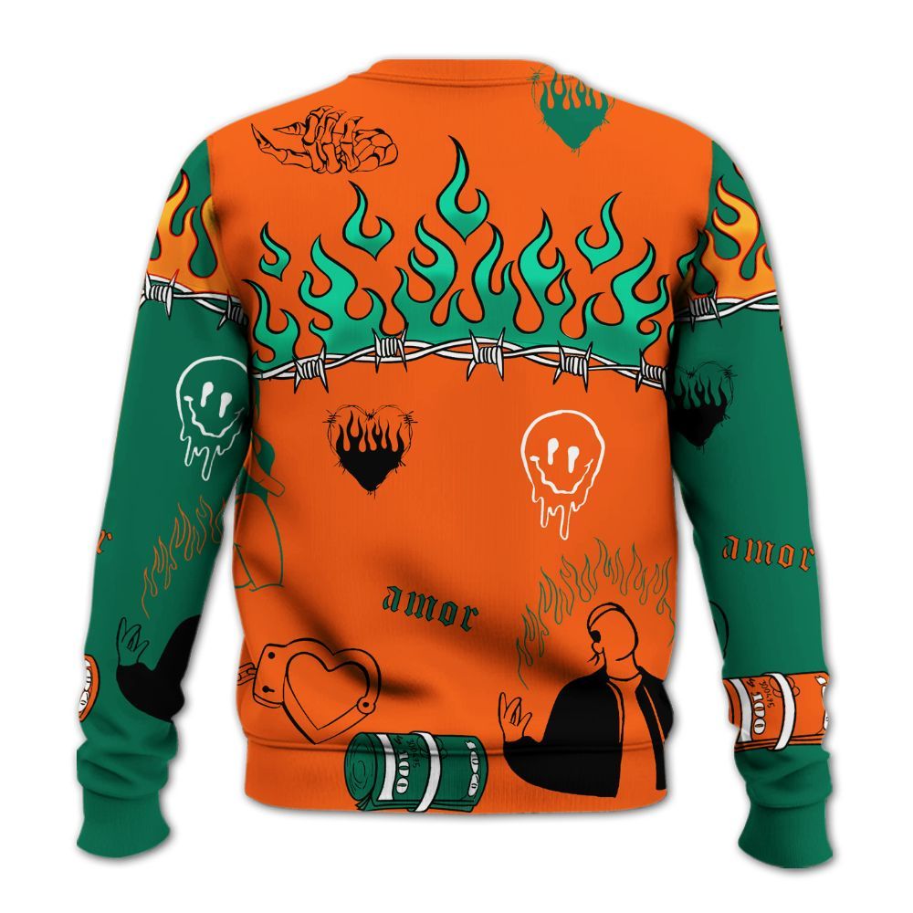 Sweatshirt To Match SoleFly Sail Gorge Green 3s - Snake Trust No One All Over Print