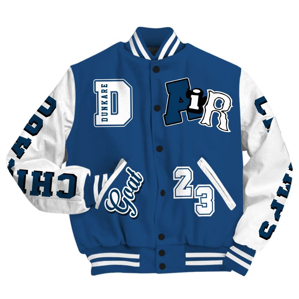 Varsity Jacket To Match High OG Midnight Navy 1s - AIR Number 23 GOAT All Over Print