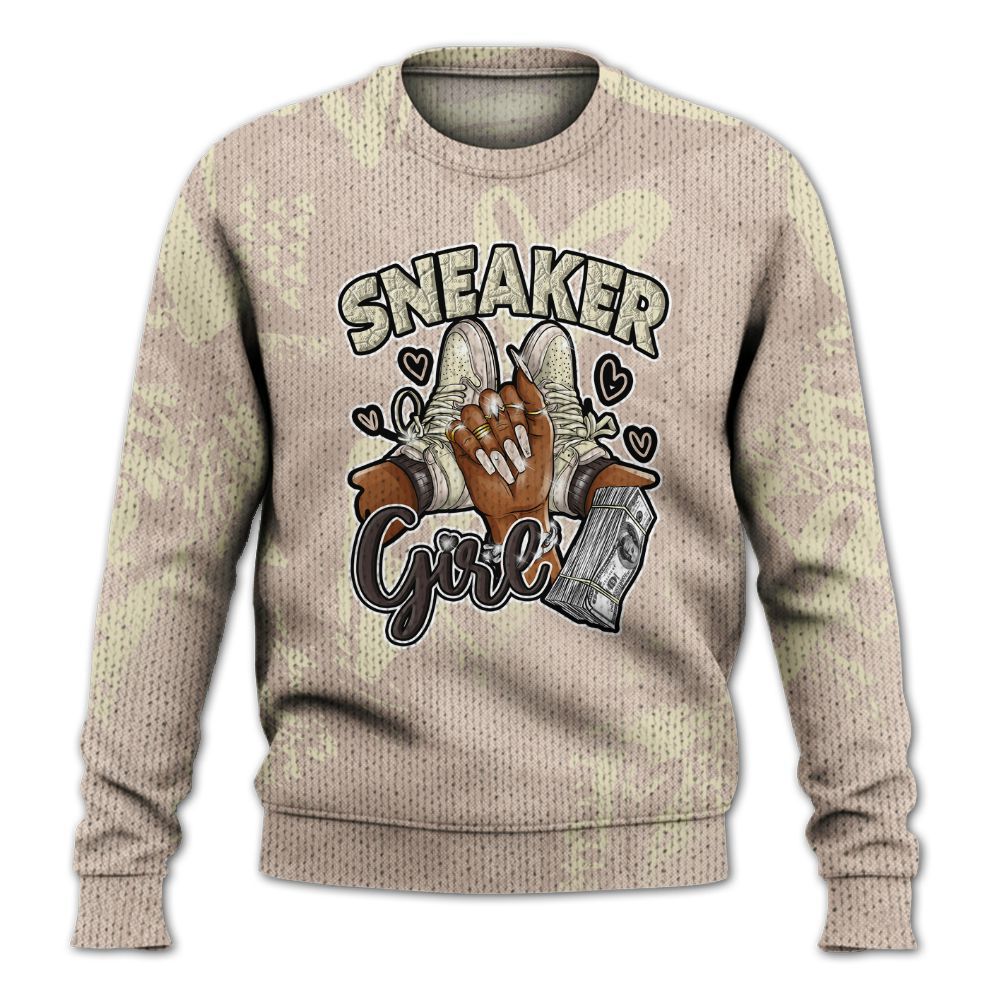 Knitted Sweater To Match A Ma Maniere X Fossil Stone 4s - Sneakerz Girlz Heart Grunge