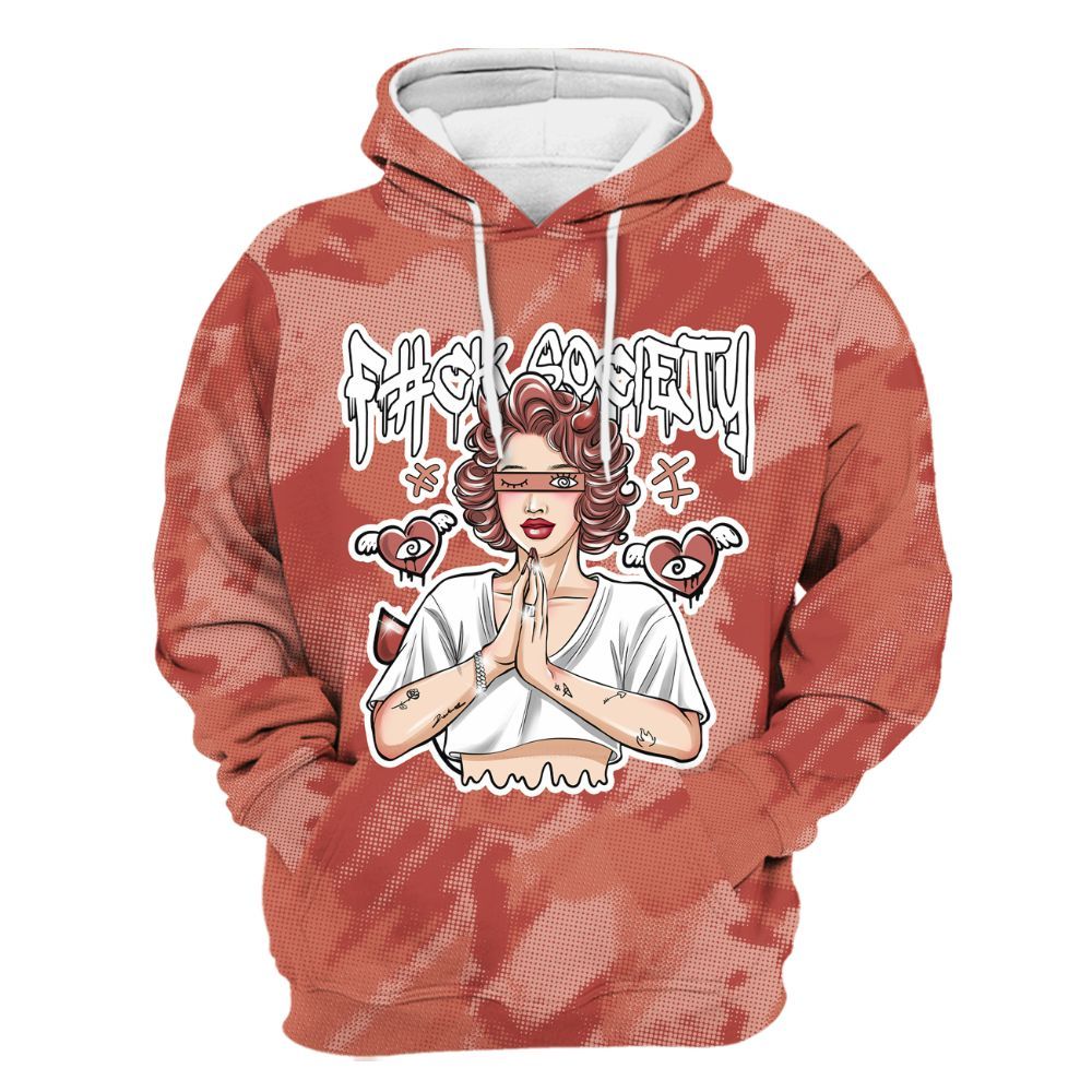 Hoodie To Match Dune Red 13s - F#ck Xociety Halftone All Over Print