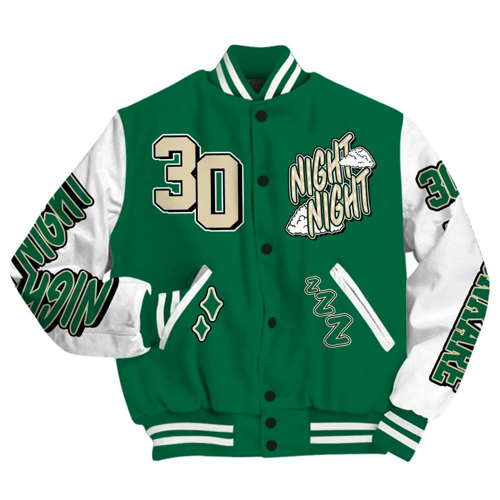 Varsity Jacket To Match Pine Green 4s - Seeya Skeleton All Over Print