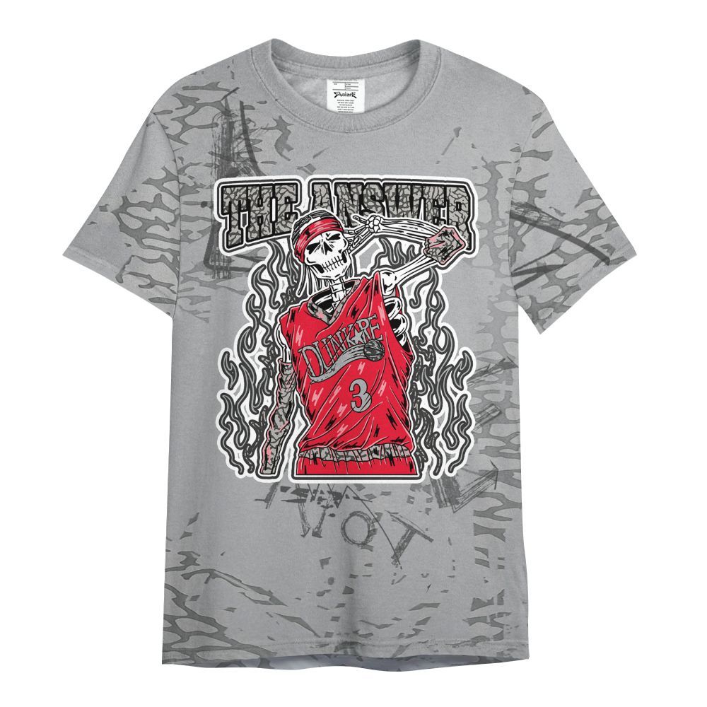 Shirt To Match Black Cement 3s - Allen Answer Skeleton Messyz All Over Print