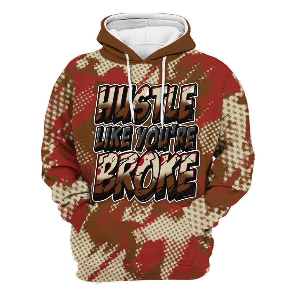 Hoodie To Match Archaeo Brown 5s - Hustles Like Broke Abstract All Over Print