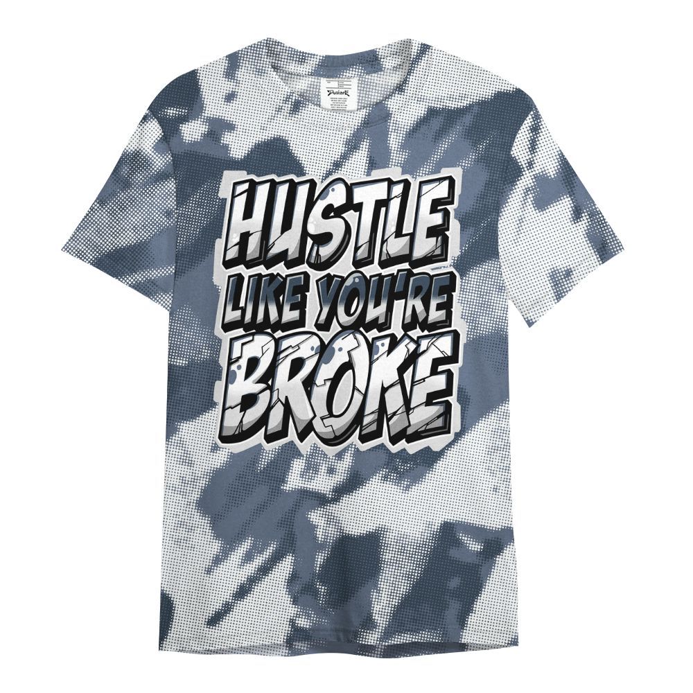 Shirt To Match Low Diffused Blue 11s - Hustles Like Broke Abstract All Over Print