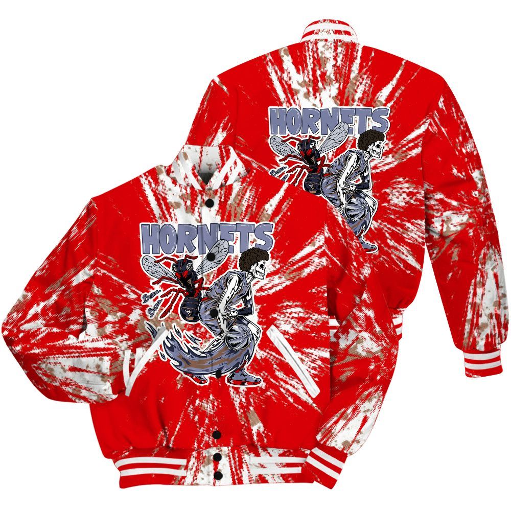 Varsity Jacket To Match Low OG Howard Bison 1s Shirt - Hornets Skeleton Luxury All Over Print