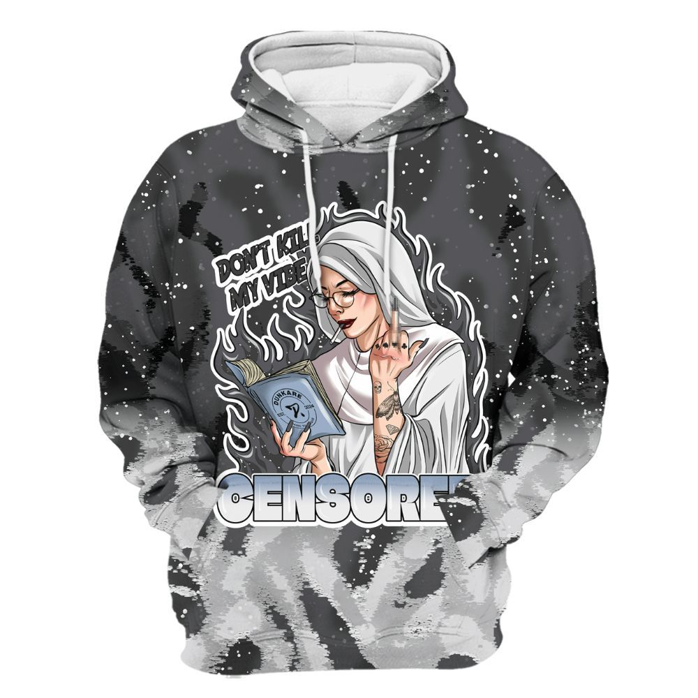 Hoodie To Match Reverse Black White 6s - Censoredz Burn All Over Print