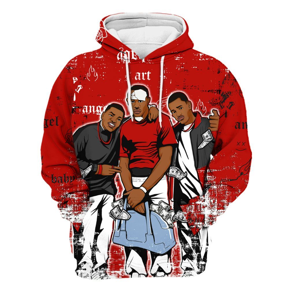Hoodie To Match Retro Fire Red 6s - Paid In Full Money All Over Print