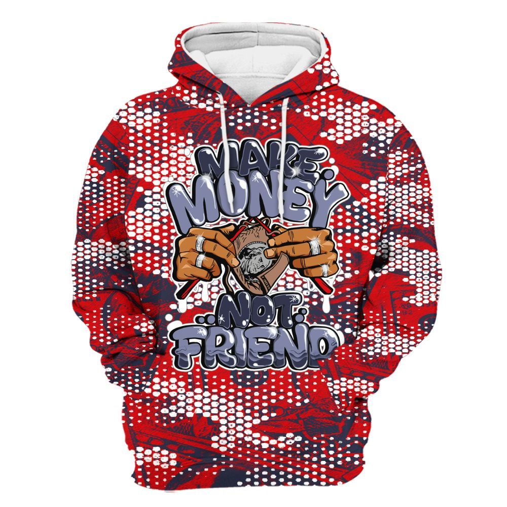 Hoodie To Match Low OG Howard Bison 1s - Make Moneys Not Friend Graphic Banknotes All Over Print