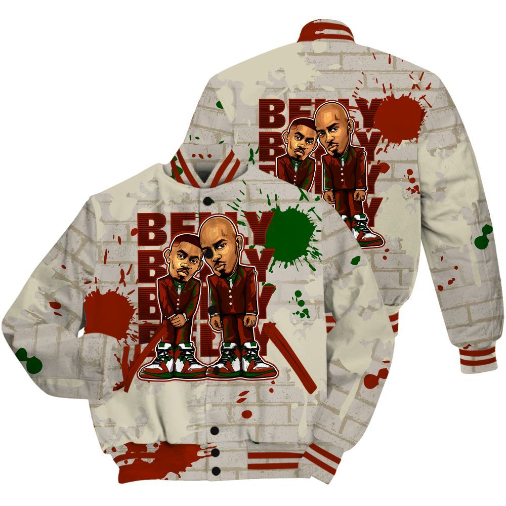 Varsity Jacket To Match El Grito 5s Shirt - Belly Sneakers Graphic Halloween All Over Print