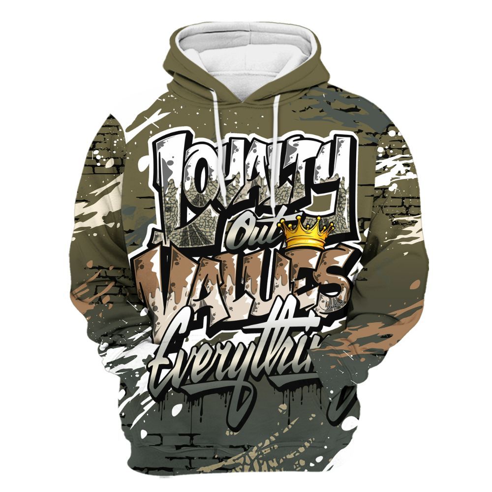 Hoodie To Match Retro Family Affair 3s - Values Of Loyalty Drip All Over Print