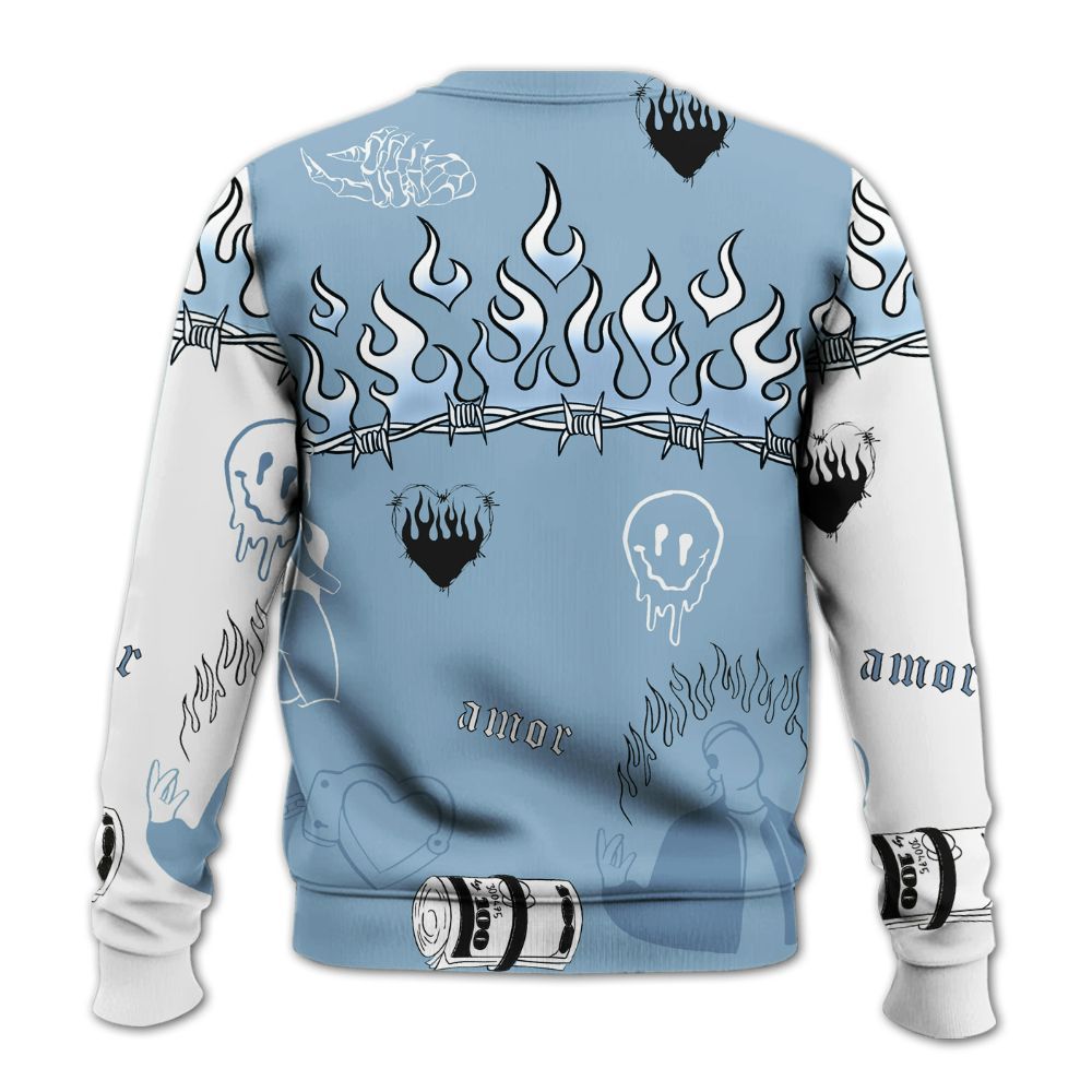 Sweatshirt To Match High University Blue 1s - Snake Trust No One All Over Print