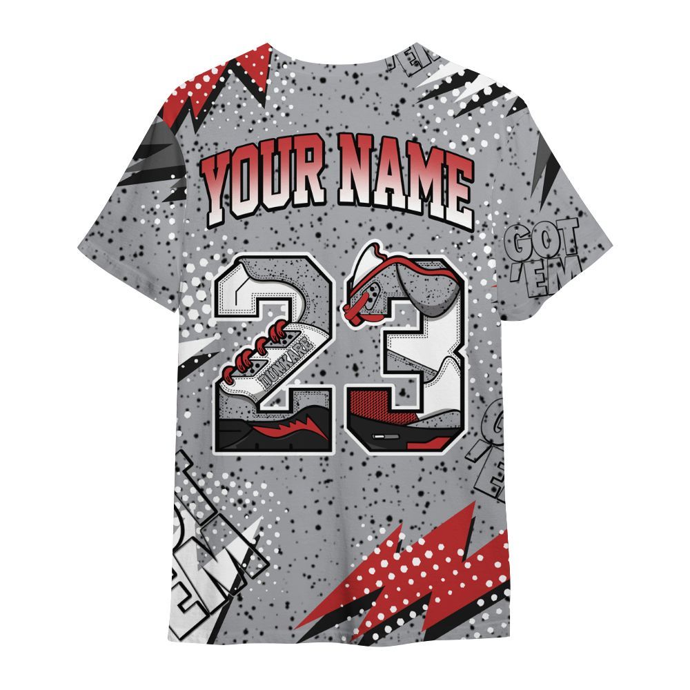 Shirt To Match White Cement 4s - Custom Name Number 23 5s All Over Print