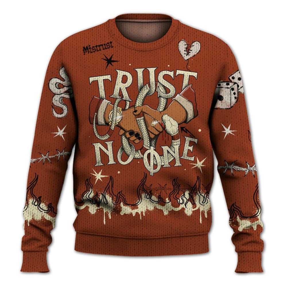 Knitted Sweater To Match Retro Eastside Golf 12s - Trust No One Snake-Bite Doodle Crayon