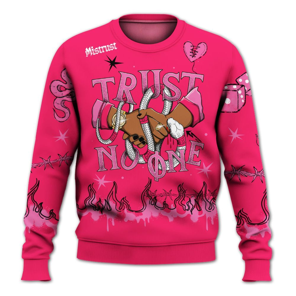 Sweatshirt To Match Air VaporMax Plus Triple Pink - Trust No One Snake-Bite Doodle Crayon All Over Print