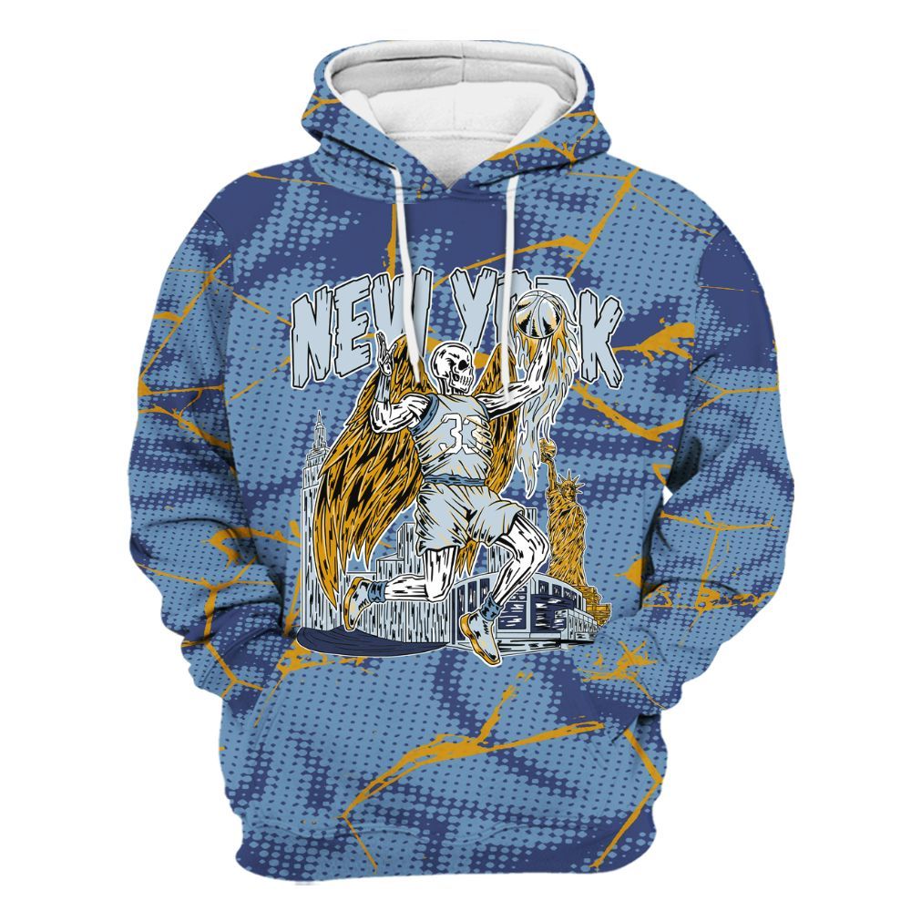 Hoodie To Match High OG First In Flight 1s - Ewing Era Skeleton Crack All Over Print