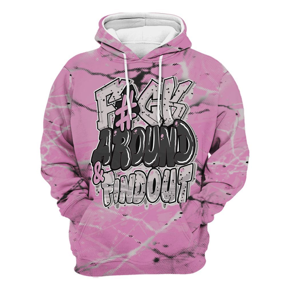 Hoodie To Match Neutral Grey Black White Orchid 4s - F Around Find Out Graphic Profound All Over Print