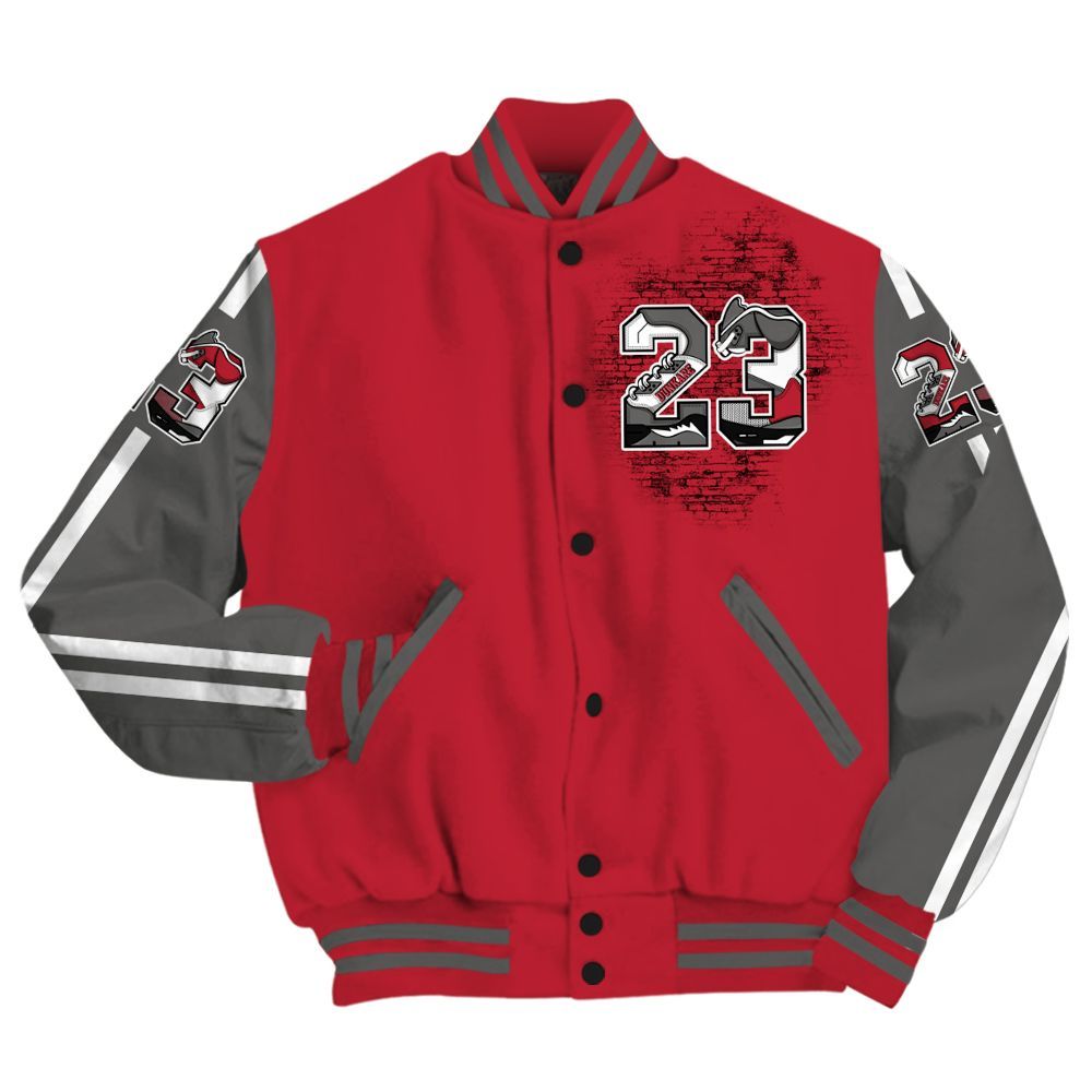 Varsity Jacket To Match Red Flint 13s - Custom Name Number 23 5s All Over Print