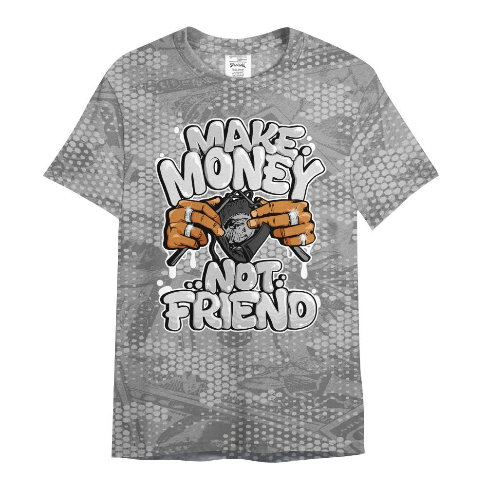 Shirt To Match Black Wolf Grey 12s - Make Moneys Not Friend Graphic Banknotes All Over Print