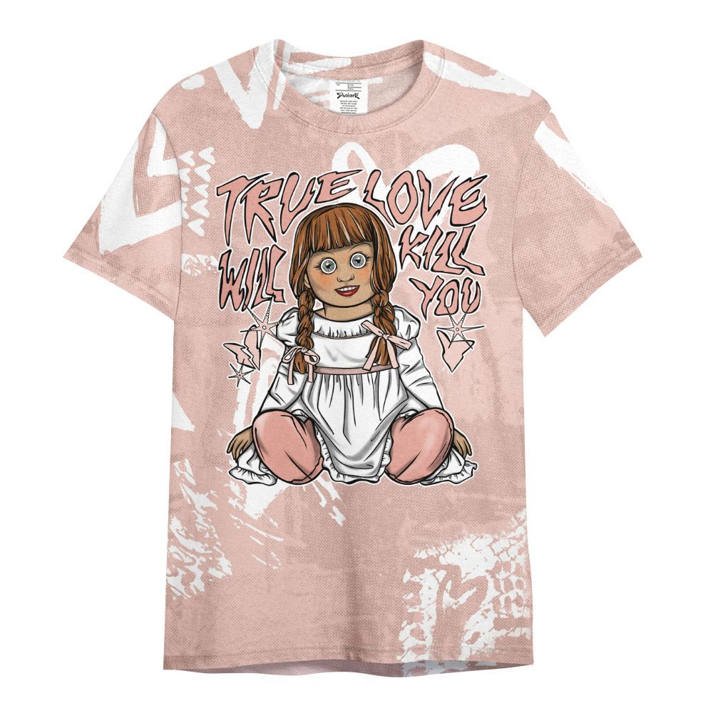 Shirt To Match Low Legend Pink 11s - Genuine Loves Bear Heart Grunge All Over Print