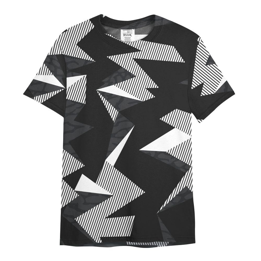 Shirt To Match Black Cat 3s - Geometric Camouflage Pattern All Over Print
